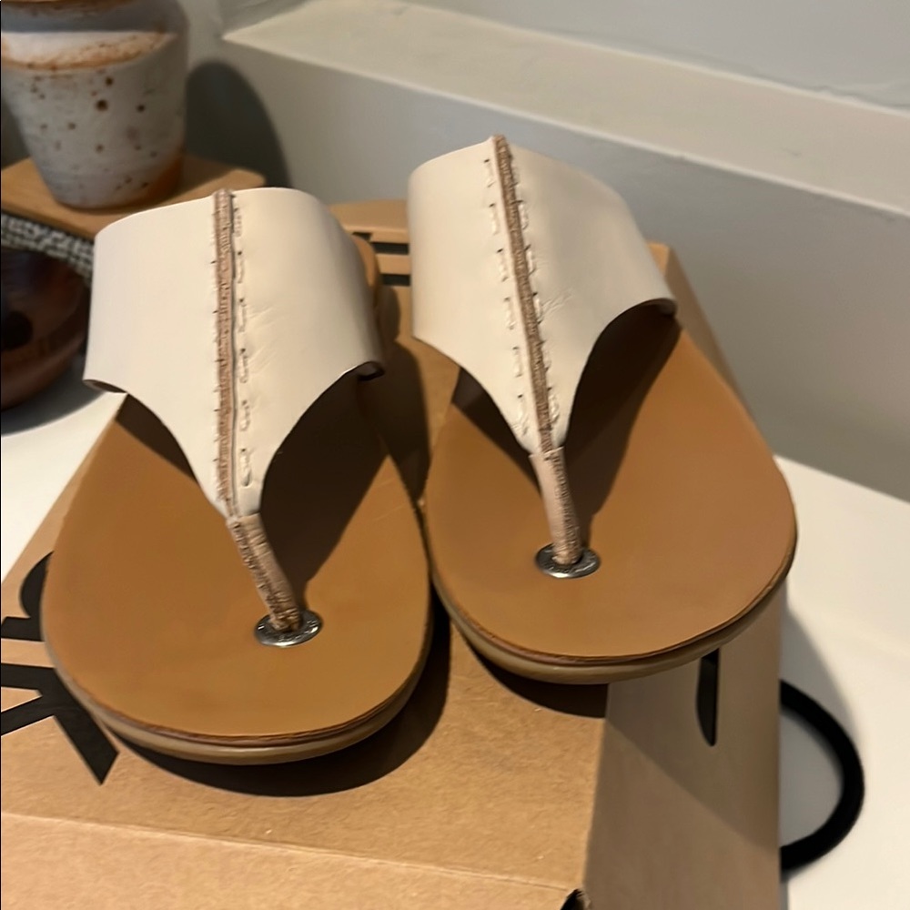 The Sak Tan Sandals with Decorative Stitching